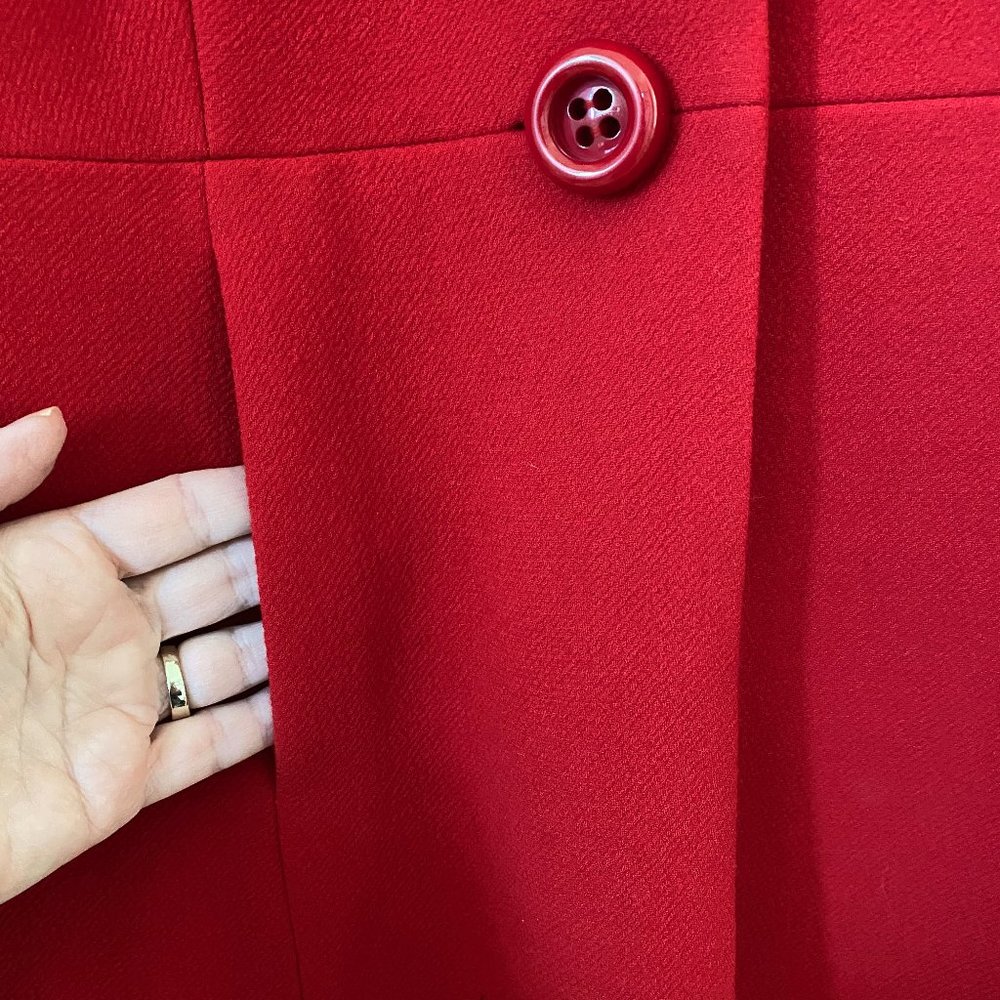 🍁 J.Crew Red Wool Sybil Coat Size 6 - Picture 5 of 13
